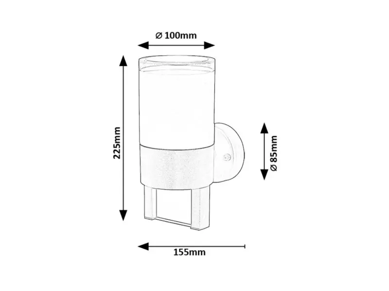 Záhradné svietidlo Rabalux 77130 LED 12W 740lm 3000K 230V IP44 čierne